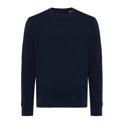 Iqoniq Etosha Lightweight Sweater aus recycelter Baumwolle navy blau bedrucken, Art.-Nr. T9303.002.4XL