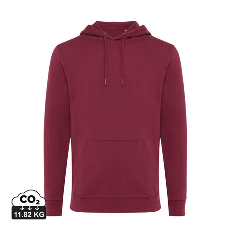 Iqoniq Jasper Hoodie aus recycelter Baumwolle burgunderrot bedrucken, Art.-Nr. T9400.007.M