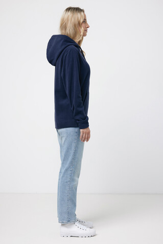 Iqoniq Trivor Mikrofleece-Kapuzen-Pulli aus recyc. Polyester navy blau bedrucken, Art.-Nr. T9403.002.M