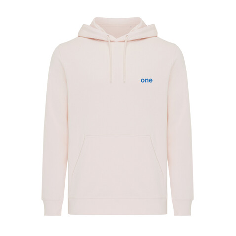 Iqoniq Rila Lightweight Hoodie aus recycelter Baumwolle cloud pink bedrucken, Art.-Nr. T9404.039.M