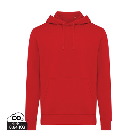 Iqoniq Rila Lightweight Hoodie aus recycelter Baumwolle rot bedrucken, Art.-Nr. T9404.029.M