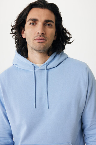 Iqoniq Rila Lightweight Hoodie aus recycelter Baumwolle sky blue bedrucken, Art.-Nr. T9404.022.S