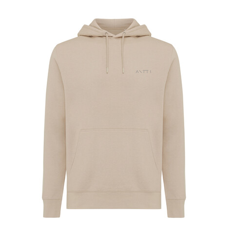 Iqoniq Rila Lightweight Hoodie aus recycelter Baumwolle desert bedrucken, Art.-Nr. T9404.006.S