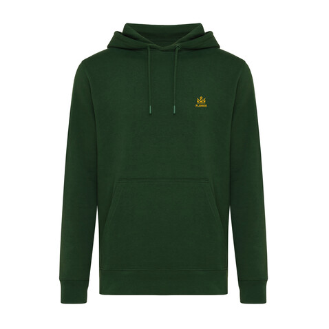 Iqoniq Rila Lightweight Hoodie aus recycelter Baumwolle forest green bedrucken, Art.-Nr. T9404.005.M