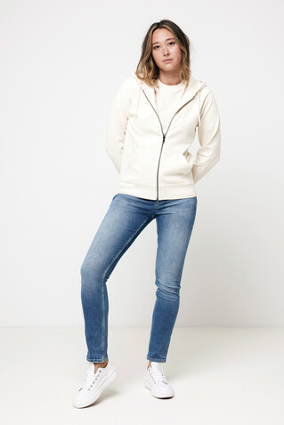 Iqoniq Abisko Zip-Kapuzenpullover aus recycelter Baumwolle natural raw bedrucken, Art.-Nr. T9600.018.5XL