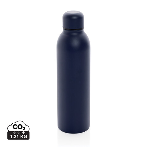 RCS recycelte Stainless Steel Vakuumflasche navy blau bedrucken, Art.-Nr. P433.0425