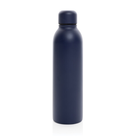 RCS recycelte Stainless Steel Vakuumflasche navy blau bedrucken, Art.-Nr. P433.0425