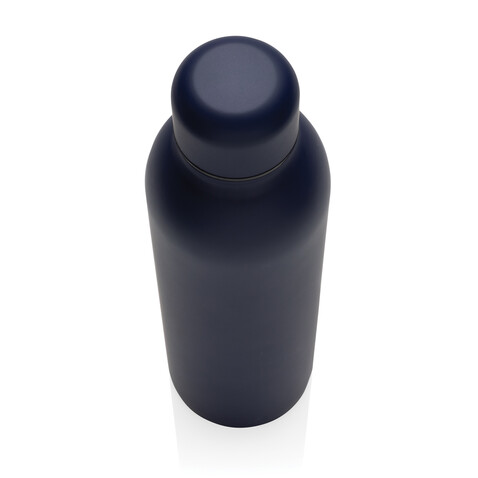 RCS recycelte Stainless Steel Vakuumflasche navy blau bedrucken, Art.-Nr. P433.0425