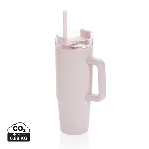 Tana Becher aus RCS recyceltem Kunststoff mit Griff 750ml rosa bedrucken, Art.-Nr. P437.1014