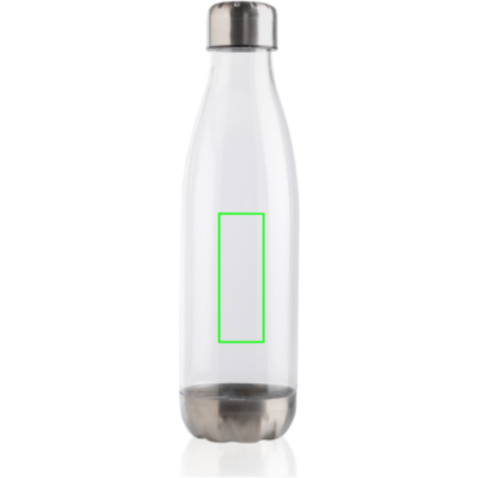 Auslaufsichere Trinkflasche mit Stainless-Steel-Deckel transparent bedrucken, Art.-Nr. P436.750