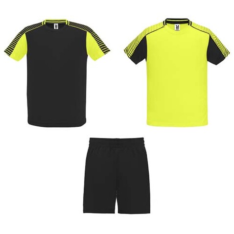 Juve Sport-Set für Kinder, Fluor Yellow, schwarz bedrucken, Art.-Nr. K05258YM