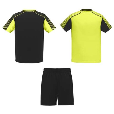 Juve Sport-Set für Kinder, Fluor Yellow, schwarz bedrucken, Art.-Nr. K05258YM