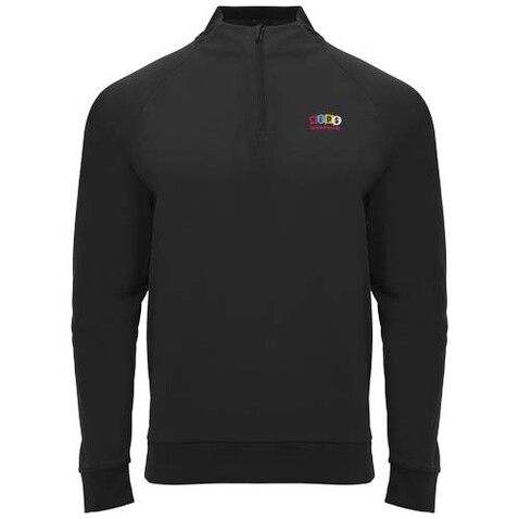 Epiro Half-Zip Sweatshirt für Kinder, schwarz bedrucken, Art.-Nr. K11153ON