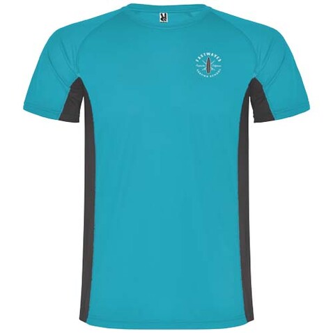 Shanghai Sport T-Shirt für Kinder, türkis, Dark Lead bedrucken, Art.-Nr. K65959FO