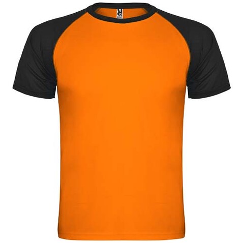 Indianapolis Sport T-Shirt für Kinder, Fluor Orange, schwarz bedrucken, Art.-Nr. K66509AD