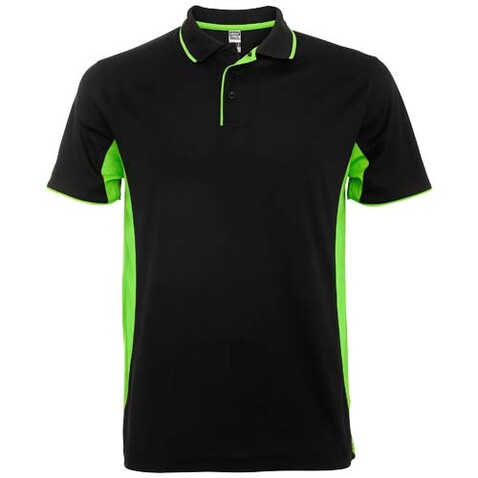 Montmelo Sport Poloshirt Unisex, schwarz, limone bedrucken, Art.-Nr. R04218P5