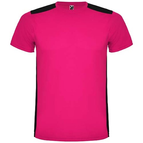 Detroit T-Shirt Unisex aus recyceltem Material, fuchsia, schwarz bedrucken, Art.-Nr. R66529C1