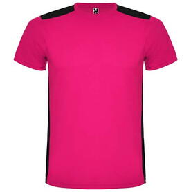 Detroit T-Shirt Unisex aus recyceltem Material, fuchsia, schwarz bedrucken, Art.-Nr. R66529C1