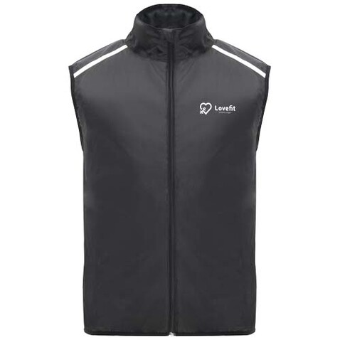 Jannu leichte Laufweste Unisex, schwarz bedrucken, Art.-Nr. R66843O4