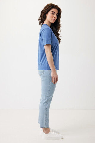 Iqoniq Teide T-Shirt aus recycelter Baumwolle heather blue bedrucken, Art.-Nr. T9105.024.L