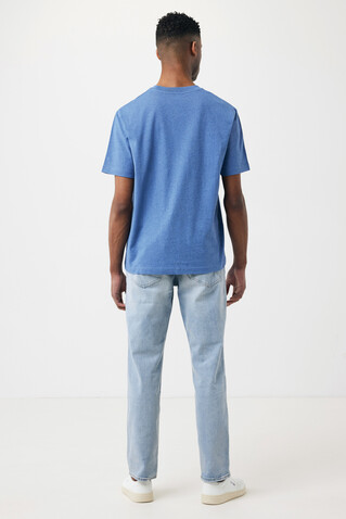 Iqoniq Teide T-Shirt aus recycelter Baumwolle heather blue bedrucken, Art.-Nr. T9105.024.L