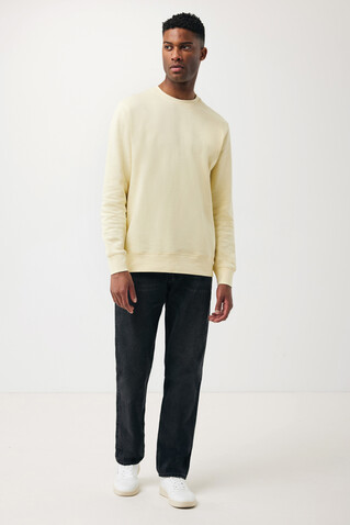 Iqoniq Etosha Lightweight Sweater aus recycelter Baumwolle cream yellow bedrucken, Art.-Nr. T9303.036.M