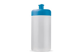 Sportflasche auf Biobasis 500ml basic - Transparent Hellblau bedrucken, Art.-Nr. LT98859-N0412