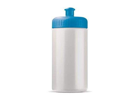 Sportflasche auf Biobasis 500ml basic - Weiss / Hellblau bedrucken, Art.-Nr. LT98859-N0112