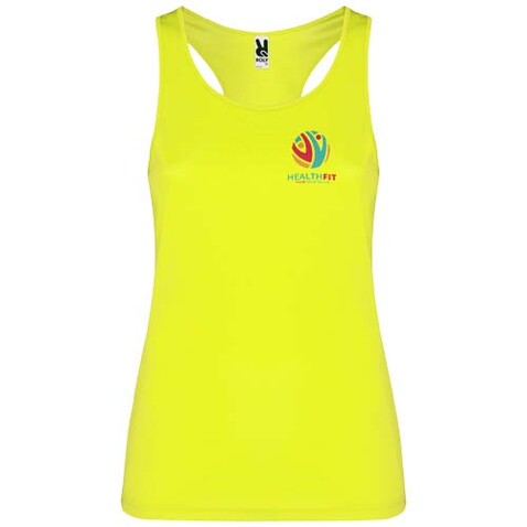 Schura Sport Top für Damen, Fluor Yellow bedrucken, Art.-Nr. R03491C1