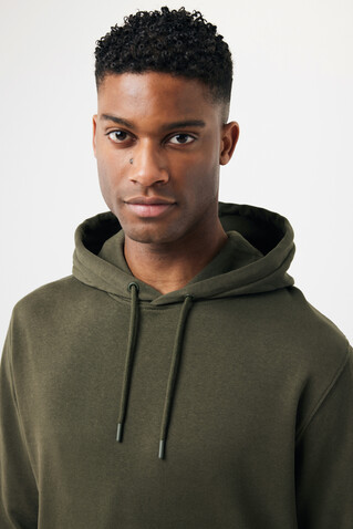 Iqoniq Rila Lightweight Hoodie aus recycelter Baumwolle khaki bedrucken, Art.-Nr. T9404.020.XS