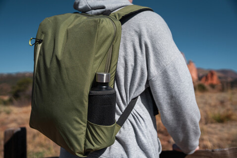 Impact AWARE™ Lima 15.6&quot; RFID Laptop-Rucksack grün, grün bedrucken, Art.-Nr. P763.157