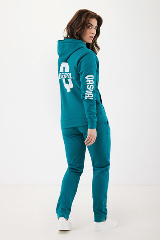 Iqoniq Jasper Hoodie aus recycelter Baumwolle verdigris bedrucken, Art.-Nr. T9400.009.XL