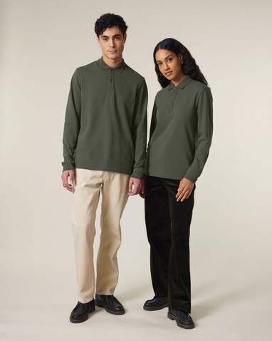 Prepster 2.0 Long Sleeve - Das Langarm-Unisex-Polo - Khaki - XXL bedrucken, Art.-Nr. STPU223C2232X