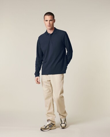 Prepster 2.0 Long Sleeve - Das Langarm-Unisex-Polo - French Navy - M bedrucken, Art.-Nr. STPU223C7271M