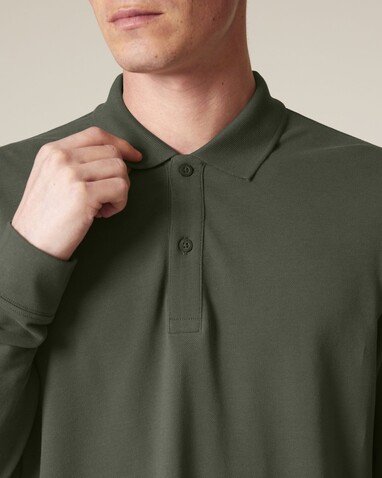 Prepster 2.0 Long Sleeve - Das Langarm-Unisex-Polo - Khaki - XXL bedrucken, Art.-Nr. STPU223C2232X