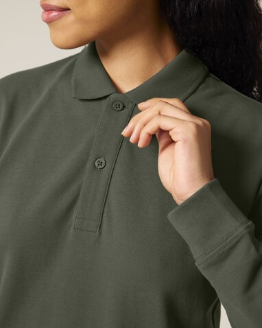 Prepster 2.0 Long Sleeve - Das Langarm-Unisex-Polo - Khaki - S bedrucken, Art.-Nr. STPU223C2231S Prepster 2.0 Long Sleeve - Das Langarm-Unisex-Polo - Khaki - S bedrucken, Art.-Nr. STPU223C2231S