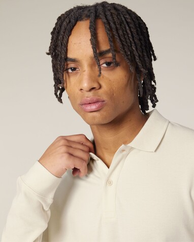 Prepster 2.0 Long Sleeve - Das Langarm-Unisex-Polo - Natural Raw - XXL bedrucken, Art.-Nr. STPU223C0542X