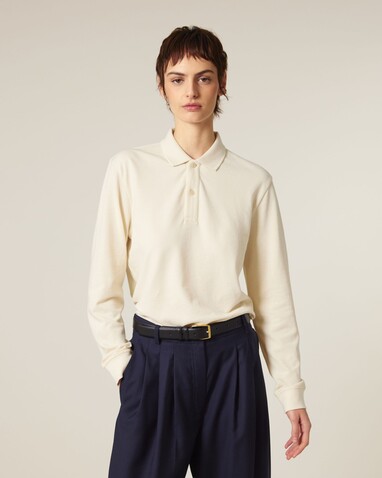 Prepster 2.0 Long Sleeve - Das Langarm-Unisex-Polo - Natural Raw - XXL bedrucken, Art.-Nr. STPU223C0542X