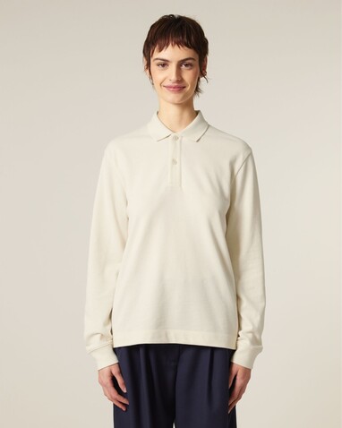 Prepster 2.0 Long Sleeve - Das Langarm-Unisex-Polo - Natural Raw - XXS bedrucken, Art.-Nr. STPU223C0542S