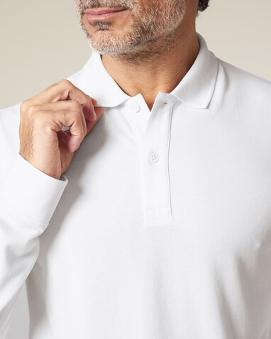 Prepster 2.0 Long Sleeve - Das Langarm-Unisex-Polo - White - 3XL bedrucken, Art.-Nr. STPU223C0013X
