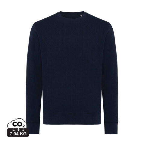 Iqoniq Etosha Lightweight Sweater aus recycelter Baumwolle navy blau bedrucken, Art.-Nr. T9303.002.XXXL