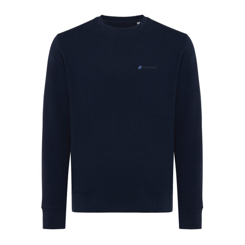 Iqoniq Etosha Lightweight Sweater aus recycelter Baumwolle navy blau bedrucken, Art.-Nr. T9303.002.XL