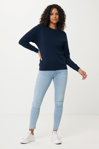 Iqoniq Etosha Lightweight Sweater aus recycelter Baumwolle navy blau bedrucken, Art.-Nr. T9303.002.4XL