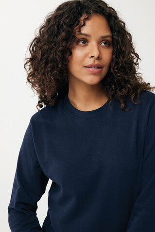 Iqoniq Etosha Lightweight Sweater aus recycelter Baumwolle navy blau bedrucken, Art.-Nr. T9303.002.XS