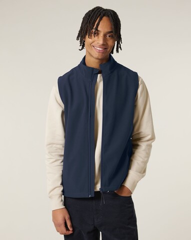 Stanley Trail Blazer - Herren ärmellose Softshell-Jacke - French Navy - 5XL bedrucken, Art.-Nr. STJM235C7275X