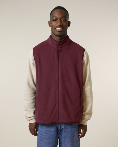 Stanley Quester - Herren ärmellose Fleece-Jacke - Burgundy - 3XL bedrucken, Art.-Nr. STJM240C2443X