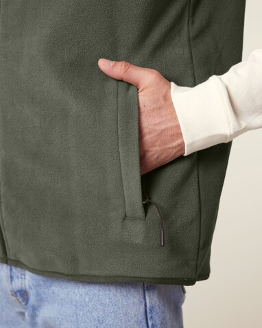 Stanley Quester - Die Herren-Fleeceweste - Khaki - XL bedrucken, Art.-Nr. STJM240C2231X