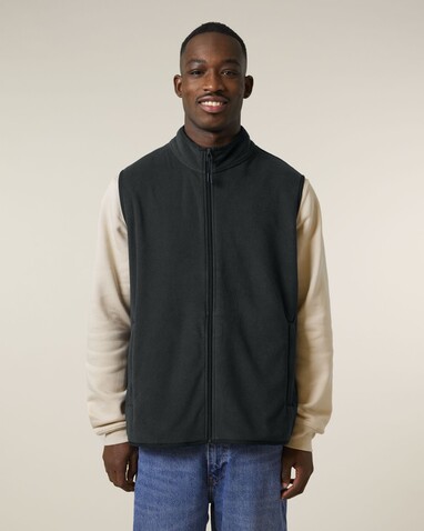 Stanley Quester - Die Herren-Fleeceweste - Black - L bedrucken, Art.-Nr. STJM240C0021L