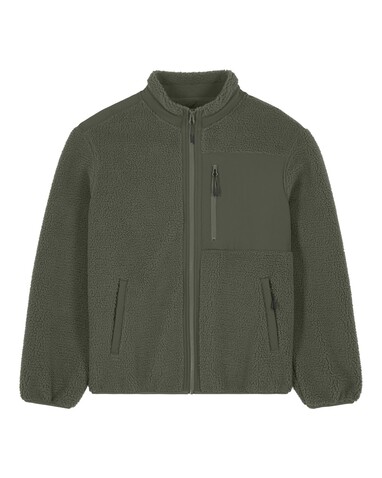 Brooker - Die Relaxed Unisex-Sherpajacke - Khaki - XXL bedrucken, Art.-Nr. STJU248C2232X