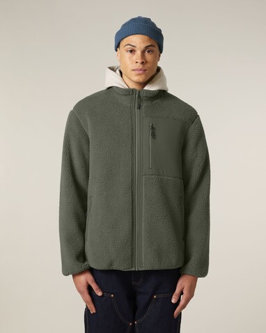 Brooker - Die Relaxed Unisex-Sherpajacke - Khaki - XS bedrucken, Art.-Nr. STJU248C223XS
